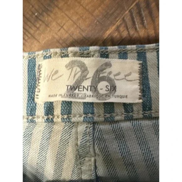 We The Free Free People Jeans 28x28 Blue Wide Leg Denim High Rise Distressed - Picture 6 of 11